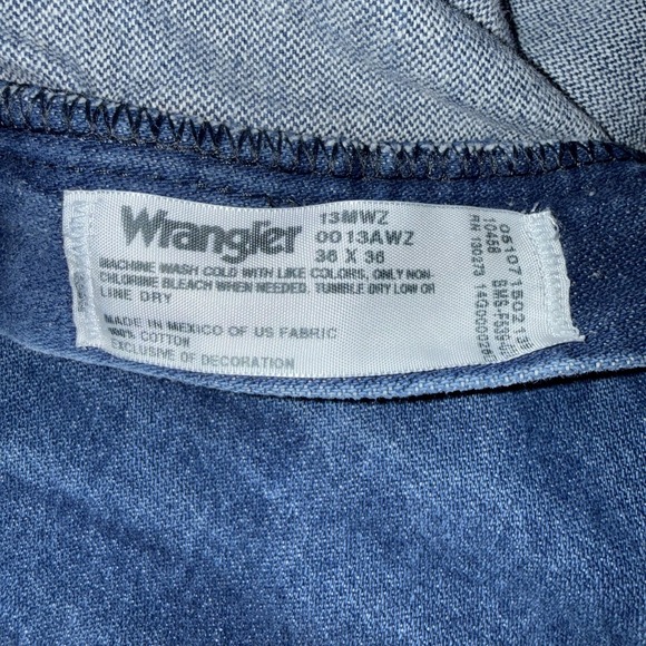 Wrangler 13MWZ Jeans Mens 36x36 Blue Denim Cowboy Cut Western Straight Leg - Picture 7 of 11
